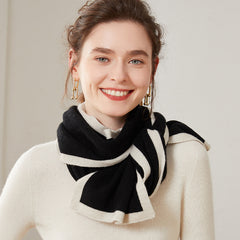 100% Cashmere Soft Warm Winter Scarves Wraps with Contrast Edge