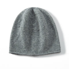 100% Pure Cashmere Lightweight Textured Beanie Cap for Women