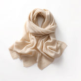 100% Cashmere Wrap Shawl for Women Lace-Trim Knitted Large Scarf