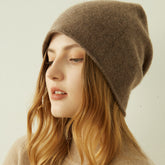 100% Pure Cashmere Slouchy Beanie for Women – Lightweight Knit Winter Hat