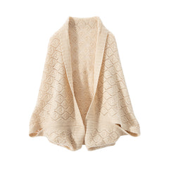 Women's Lace Knit 100% Cashmere Scarf Shawl Cardigan Wrap