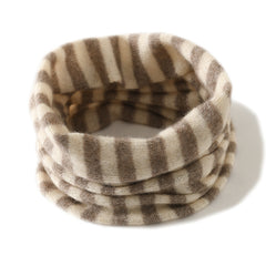 100% Cashmere Neck Gaiters Striped Cashmere Neck Warmer