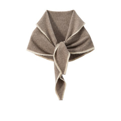 Women Contrast Edge 100% Cashmere Neck Scarf Two-Tone Shawl