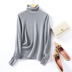 100% Cashmere Women's Classic Turtleneck Loose Knitted Sweater