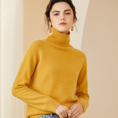 High Neck Turtleneck Thickened Knit Women's Cashmere Sweater