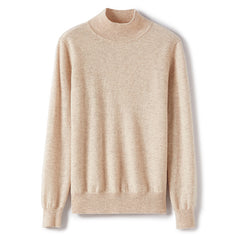 Half Turtleneck Slim Versatile Knitted Cashmere Sweater for Women