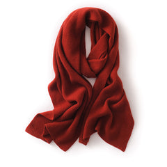 100% Cashmere Wrap Shawl  Large Ribbed Knit Scarf for Women