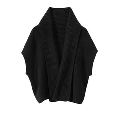 Pure Cashmere Shawl Wrap Travel Scarf Ribbed Cape