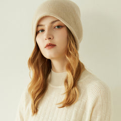 100% Pure Cashmere Slouchy Beanie for Women – Lightweight Knit Winter Hat