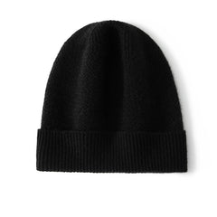 Cashmere Cuffed Textured Knit Beanie Hat for Women and Men