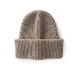 Soft Warm Hat 100% Cashmere Ribbed Knit Beanie