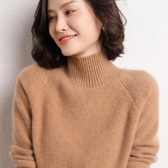 Thickened Loose Pullover High-Neck Cashmere Wool Sweater
