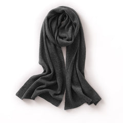 100% Cashmere Wrap Shawl  Large Ribbed Knit Scarf for Women