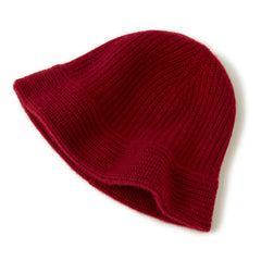 100% Pure Cashmere fisherman Warm Ribbed Beanie Hat