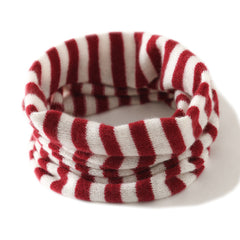 100% Cashmere Neck Gaiters Striped Cashmere Neck Warmer