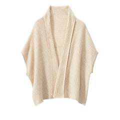 Pure Cashmere Shawl Wrap Travel Scarf Ribbed Cape
