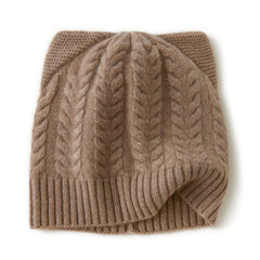 Women Cute Warm Cashmere Soft Winter Cat Ear Beanie Hats